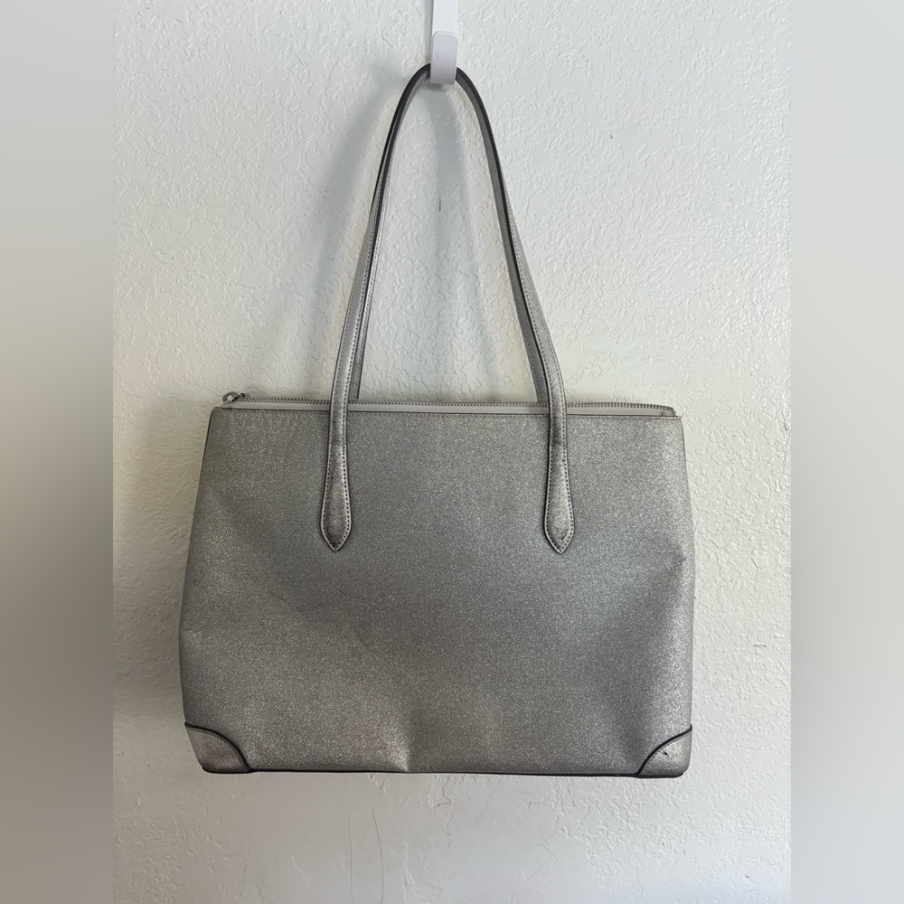 kate spade Silver Sparkle Tote with Top Zip - Picture 2 of 14
